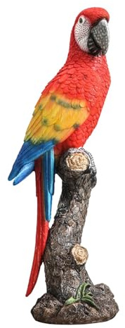 perfk Papagei Figur Tier Skulptur Lebensechte Dekorative Einweihungsgeschenk Desktop Ornament Garten Statue für Outdoor Bücherregal