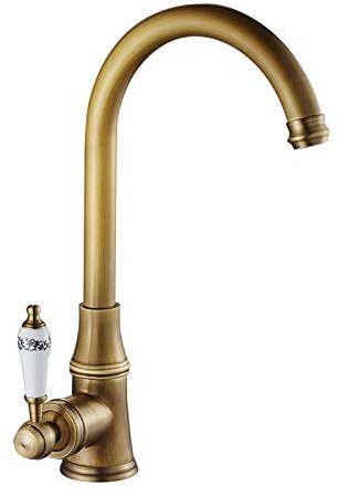 Spültischarmatur Küche Antiker Einhebel-Küchenhahn Mit Einlochmontage Warm- Und Kaltwasser Schwenkbarer Wasserhahn