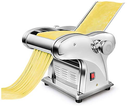 Macchina Per Pasta Elettrica Automatica Professionale Commerciale, Macchina Per Spaghetti, Spessore Regolabile Multifunzionale In Acciaio Inossidabile 0,3-4 Mm Per Fettuccine, Lasagne, Tagliatelle