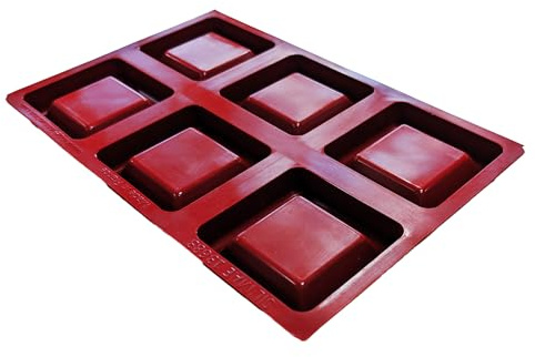 Maé - Moule à Tarte Easy Tarte Carré 6 Alvéoles - Silicone Alimentaire Premium Anti-Adhérent - Souple, Démoulage Facile et Net - Usage -45°C / +280°C - 72 ml