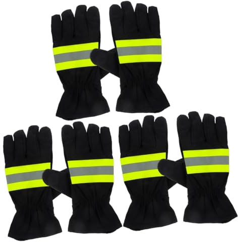 JECOMPRIS 3paare Feuerwehrschutz-handschuhe Aus Isolierende Und Hitzebeständige Schutzhandschuhe Für Feuerwehr Und Rettungseinsätze Hochgradige Und Komfort