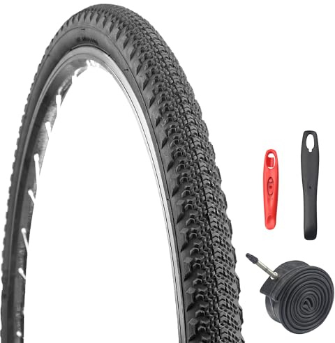 MEGHNA 1 cubierta de 700 x 42 C para bicicleta con 1 tubo ETRTO 44-622 neumáticos de repuesto para bicicleta compatible con 700 x 42 C/700 x 40 C/28 pulgadas/29 pulgadas