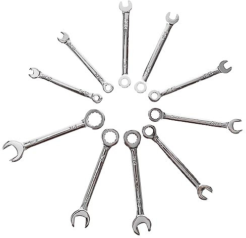 Hoement 10pcs Steel Open End Wrench Spanner Small Wrench for Home Repair Car Maintenance