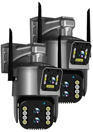 Caméra de sécurité extérieure 4K 8MP binoculaire IP caméra extérieure PTZ 10X hybride Zoom suivi automatique étanche sécurité CCTV 128G caméra de sécurité pour la sécurité intérieure de la maison(2X 8