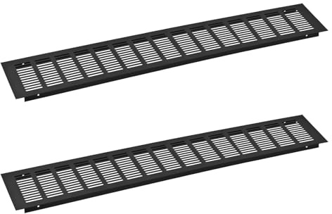 sourcing map 2pcs Rectangle Ventilation Grille Aluminum Alloy Mesh Air Vent Cover, 600x100mm