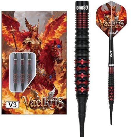 ONE80 Soft Dart Wraith VHD 90% Tungsten Softtip Dart Softdart Dartpfeile Set mit Schäften und Flights Hochwertige Tungsten Softdarts (Barrel 03, 20 Gramm)