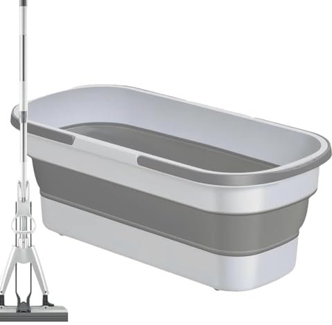 Genérico Mopping Bucket: Cuenca de Lavado Plegable, Cubo de Limpieza portátil, Cubo de trapeador multipropósito | Cubo de trapeador Plegable, bañera de Limpieza de Gran Capacidad, contenedor