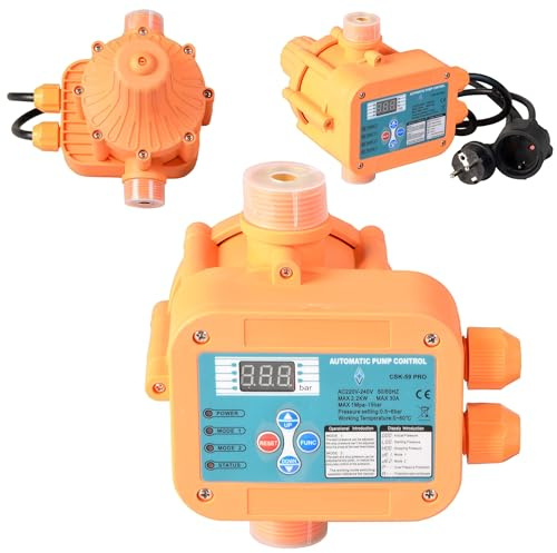 Pumpensteuerung CSK 59 PRO - Digitale einstellbare Druckschalter Durchflusswächter - Ein- und Abschaltdruck einstellbar - für Wasserpumpen Tauchpumpen - Elektronischer Druckwächter - Trockenlaufschutz