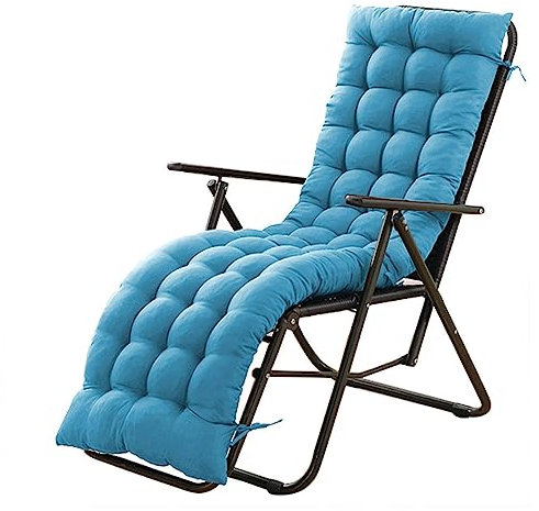 Kissen für Sonnenliegen, rutschfest, Baumwolle, Gartenbank, Liegestuhl, Matte für Schaukel, Terrasse, Zuhause, Beige, 8 cm dick und 60 x 40 cm