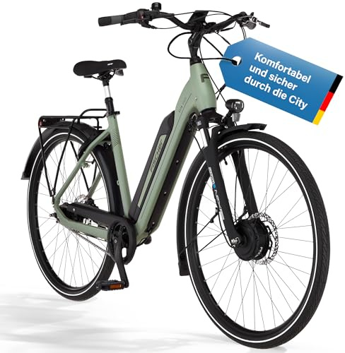 Fischer E-Bike City CITA 2403 Active Elektrofahrrad für Damen und Herren, RH 50, Frontmotor 40 Nm, 48 V Akku