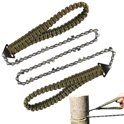 Chain Saw Rope Saw Portable Woodworking Tools Anti-Skid Chainsaw 11 Teeth Anti Rust for Hiking Felling Gardening Camping Survive Bushcraft