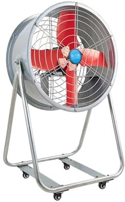 Ventilador de pie metálico Modelo de piso de ventilador eléctrico de grado industrial con ruedas Ventilador de poste de gran volumen de aire Modelos potentes Ventilador industrial de pie(24 inch)