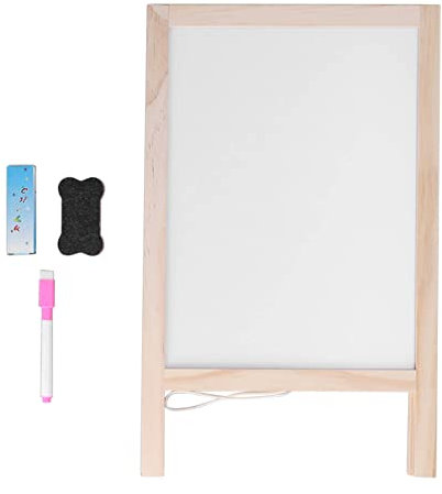 Whiteboard Mit Ständer Doppelseitig Maltafel, Magnetische Maltafel Kinder Staffelei 25x40cm Aus Holz, Kindertafel Mit Kreide Und Magnet Für Zuhause, Vorschule, Spielzimmer