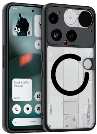TIANYUE Case for Nothing Phone (3), Ultra Slim PC+soft TPU frame Cover With magnetic ring, support wireless charging Case for Nothing Phone (3)-transparent