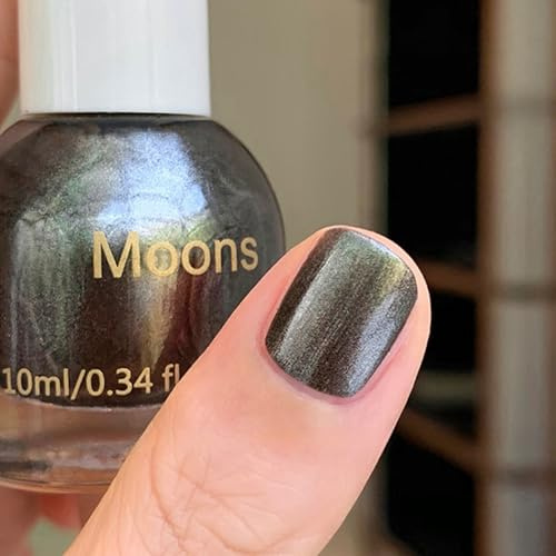 Metallic Nagellack Schwarz - Pearl Nagellack Schnelltrocknend - Schimmer Perlmutt Nagellacke Langanhaltend - Chip Resistant Nail Polish Nagelack Für Frauen Mädchen (Black, 10ml)