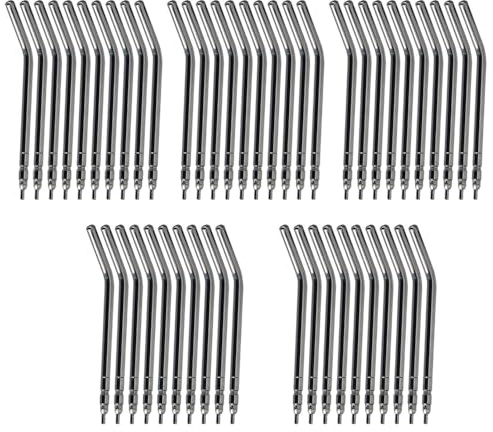 50 punte per siringa per aria e acqua, ugelli per siringa dentale in acciaio inox a 3 vie, ugelli spray per aria e acqua, per la pulizia orale dei denti, attrezzature da laboratorio