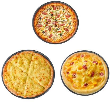 Generico Teglia per Pizza - 1 Set di Piastre da Cucina Antiaderenti,Resistente Alle Alte Temperature Teglia Per Pizza | per Torta Dolce Biscotto Casa Cucina All Aperto Barbecue Picnic