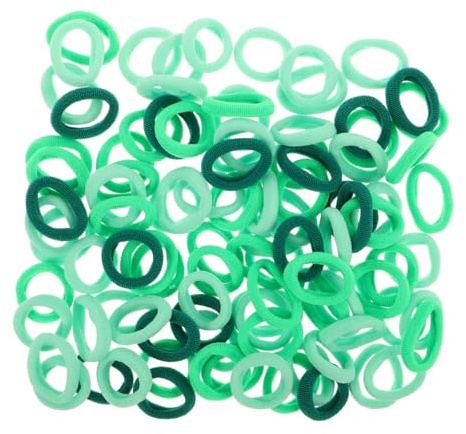 FRCOLOR 100stücke Grüne Haargummis für Kleinkinder Weiche und Elastische Haargummis für Junge Mädchen Mini-haarbänder für Mädchen Knitterfreie Gummibänder Haarspangen
