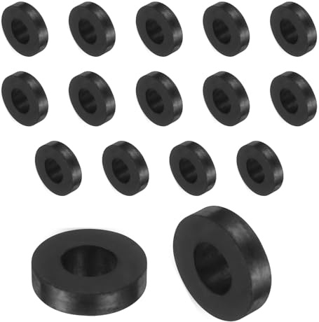 sourcing map 16 distanziatori in gomma rotondi 35 mm di diametro esterno x 14 mm di diametro interno x 8 mm di altezza, distanziatori antivibrazioni, boccola in gomma