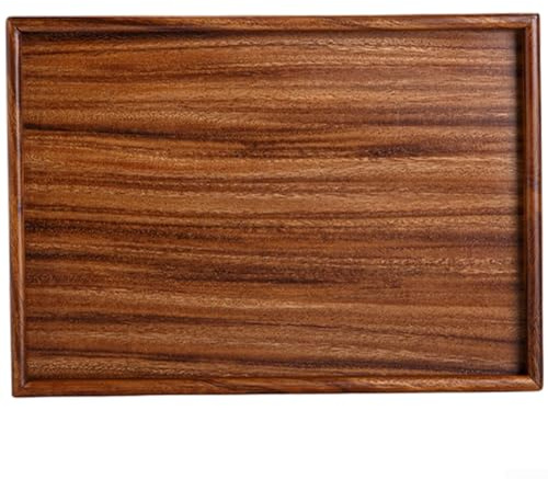 Plateau de service à thé de style japonais en bois de noyer, assiette à goûter minimaliste pour café, dessert et thé sec, fini à la main pour la cuisine (36 x 25 x 2,6 cm)