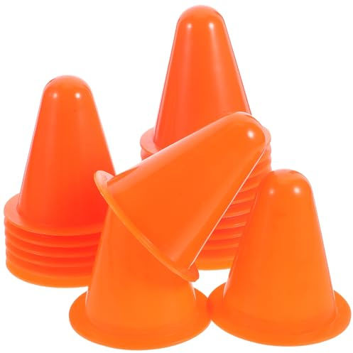 DECOMELODY 20 Stück Bunte Trainingskegel aus Bruchfestem Kunststoff Stapelbare Kleiner Hütchen für Rollschuh Training Fußball Sportübungen Windfeste Markierungskegel für Hindernisparcours