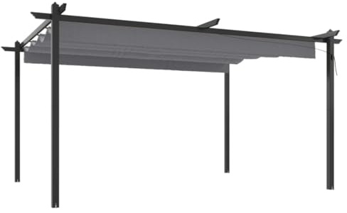 Generico Pergola da Giardino con Tetto Retrattile 4x3 m Antracite,Casa e Giardino,Prato e Giardino,Vita all'aperto,Strutture da Esterno,Baldacchini e Gazebo,Antracite,29.72 kg,318538