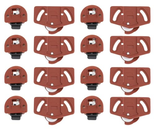 AS Axis Spindleon Ensemble de 8 Roulettes Et Guides pour Portes Coulissantes Compatible avec Les Armoires Les Placards Et Autres Meubles d'intérieur