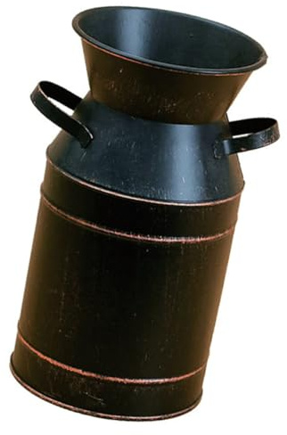 Vintage Iron Flower Bucket Black Vase for Greenery and Flowers