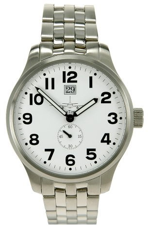 SkyTimer 500335003 - XXL-Fliegeruhr, Quarz, Edelstahlgehäuse 47mm, 5 ATM wasserdicht, Edelstahlband