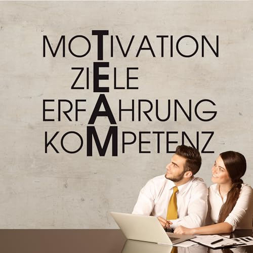 GRAZDesign Wandtattoo Sprüche Team, Erfolg, Motivation, Ziele für Betrieb, Büro, Sport Wandaufkleber - 81x57cm / 073 dunkelgrau