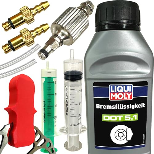 F26 Scheibenbremsen Entlüftungskit, Service Kit mit DOT 5.1, 250 ml | Inklusive LIQUI MOLY Bremsflüssigkeit, geeignet für SRAM Edge und Avid an MTB, Road und E-Bike