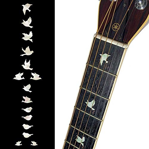 Inlay Sticker Griffbrett Position Marker für Gitarren & Bass Doves,Weiß Perle