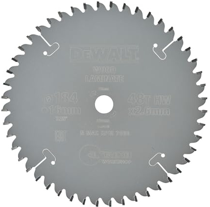 DEWALT DT4092-QZ Hoja Para Saw CIrcular Portatil 184x16mm 48D for DIYers & professionals, made for cutting and finishing jobs, single unit