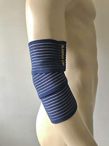 Bande Bandelette Sangle Bandage Strapping Elastique - Compression Contention Maintien Support Attelle Orthese - (BANDE COUDE BLEU 70x7,5 cm)