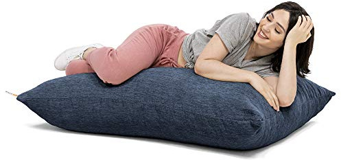 Jaxx Pillow Saxx 3.5 Foot Giant Décor Floor Pillow, Premium Chenille Cover, Navy