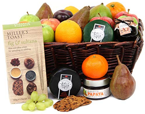 Fruit and Cheese Toast Hamper - Fruit Gift Baskets and Gift Hampers with Next Day UK delivery with Personal Message attached