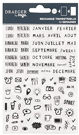 Draeger Paris Mini-Aufkleber, Bullet Journal, Schwarz