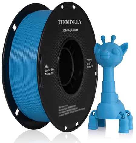 TINMORRY PLA Filament 1.75mm, Schnelles PLA 3D Druck Filament, Kompatibel mit den meisten FDM 3D Druckern, 1 KG 1 Spule, Himmelblau