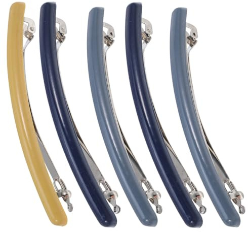 Lurrose 5Pcs Französisch Haar Haarspange Schildpatt Haarspangen Mode Haarnadel Automatische Schließe für Frauen Mädchen (Zufällige Farbe)