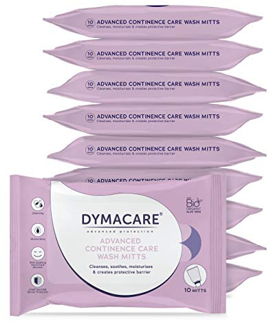 DYMACARE® Inkontinenz Pflege Waschhandschuh - Reinigung-Hautpflege-Hautschutz in einem Arbeitsgang (10 Packungen)
