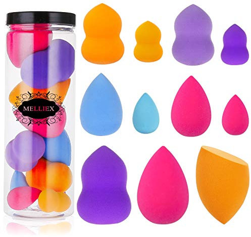 Makeup Sponge Blender Set, 11pcs Beauty Blender Foundation Blending, Flawless for Liquid Cream and Powder, Multi-Coloured Cosmetic Applicator Puff
