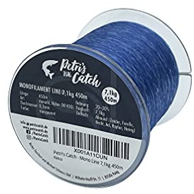 PetrisCatch monofile Raubfisch Angelschnur | 450m, 3-12kg Tragkraft, 0,2-0,4mm Durchmesser