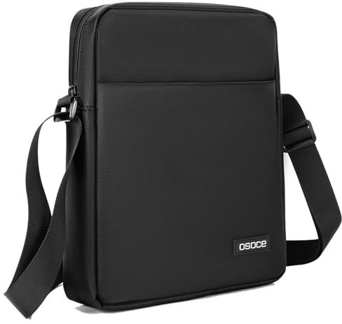 OSOCE Herren Umhängetasche Stilvolle Wasserdicht Schultertasche Messenger Bag Business Bag Crossbody Sling Bag für Arbeit Reise Alltagsleben (Schwarz)