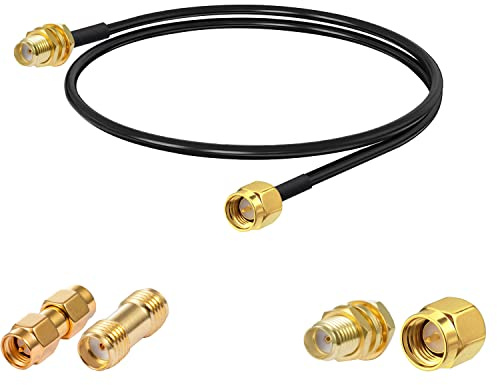 Vecys Cavo Coassiale RF da SMA Maschio a Femmina RG174 20/50CM + 2 Kit di Adattatori SMA per Adattatore Wireless per il Potenziamento del Segnale dell'antenna del Router