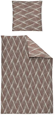 Irisette Edel-Flanell Bettwäsche Set Alpaka 8371 Terra 135 x 200 cm + 1 x Kissenbezug 80 x 80 cm