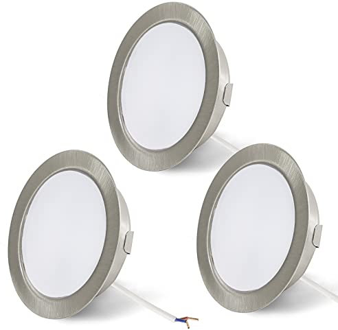 URing 3 x Faretti Led da Incasso a Soffitto 12V, Faretti da Soffitto LED integrati 3,5W 300LM 4000K Bianco neutro, dimmerabili Faretti da Incasso luci ultrasottili per Camper Caravan armadi cucina