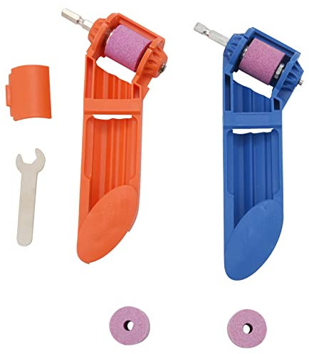 Hopbucan 2 Sets zum Schärfen von Bohrern, Diamanten, tragbar, zum Schärfen von Schleifscheiben, Korund für Bohrer, eine Basis aus