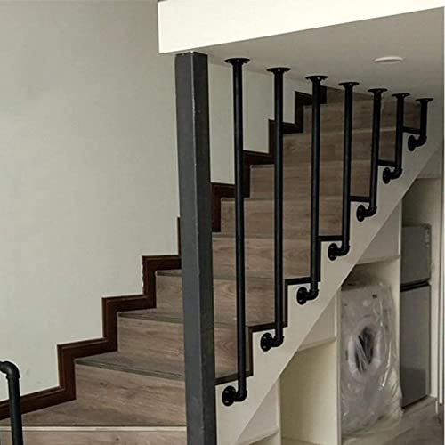 Lanmmraifc Handrails For Indoor Stairs,30~150cm Staircase Railing Guardrails Step Floor To Ceiling Transfer Pole, Metal Wrought Iron Wall Banister For Villas Hotel Decoration (Size : 2ft/60cm)