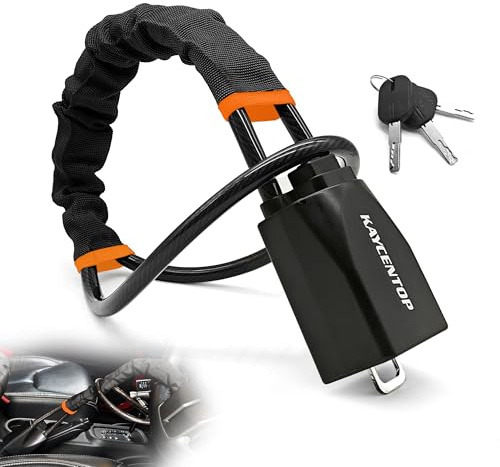 KAYCENTOP Car Steering Wheel Lock, Seat Belt Lock, Anti-Theft Device, Max 17 Inch Length, Small and Light-Weight, Multi-Functional, Fit Most Vehicle, SUV, Golf Cart Security (Black)