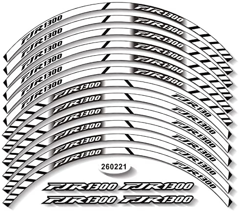 ROANNY Felgenband Motorrad-Radaufkleber, Coole Streifen, reflektierende Aufkleber, geeignet für Yamaha FJR1300 Fjr 1300 (Color : Bianco)